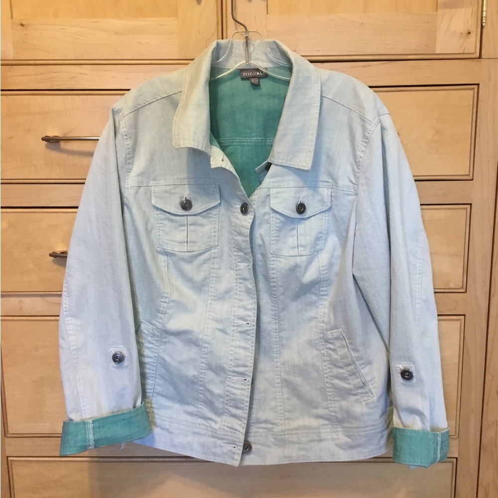 Roz & Ali Jean jacket woman size 18/20. Washed mint green. NWOT. Never worn - Picture 2 of 10